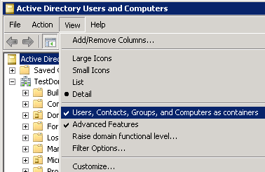 ADUC: How to view child objects of AD User, Computer and Group